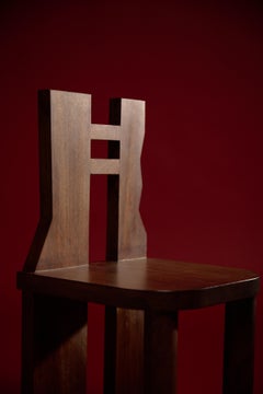 Geometry wood chair with cylindrical legs - Atlas Chair II by Marcela Cure