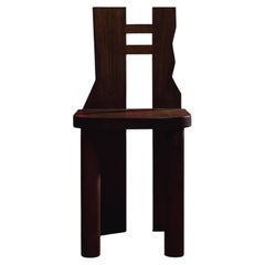 Geometry wood chair with cylindrical legs - Atlas Chair II by Marcela Cure