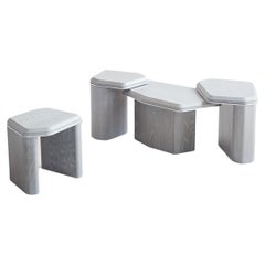 Tavolo nido Geomorph Piccolo Alto in Oak Oak e Alluminio di Mary Ratcliffe Studio