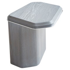 Geomorph Nesting Table Small Tall Greige Oak & Aluminum by Mary Ratcliffe Studio