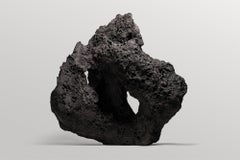 Rough Organic Form, Dark Grey Sculptural Contemporary Vase by Niclas Wolf