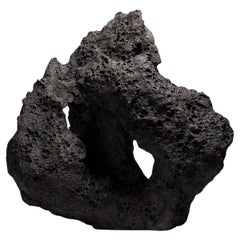 Rough Organic Form, Dark Grey Sculptural Contemporary Vase by Niclas Wolf