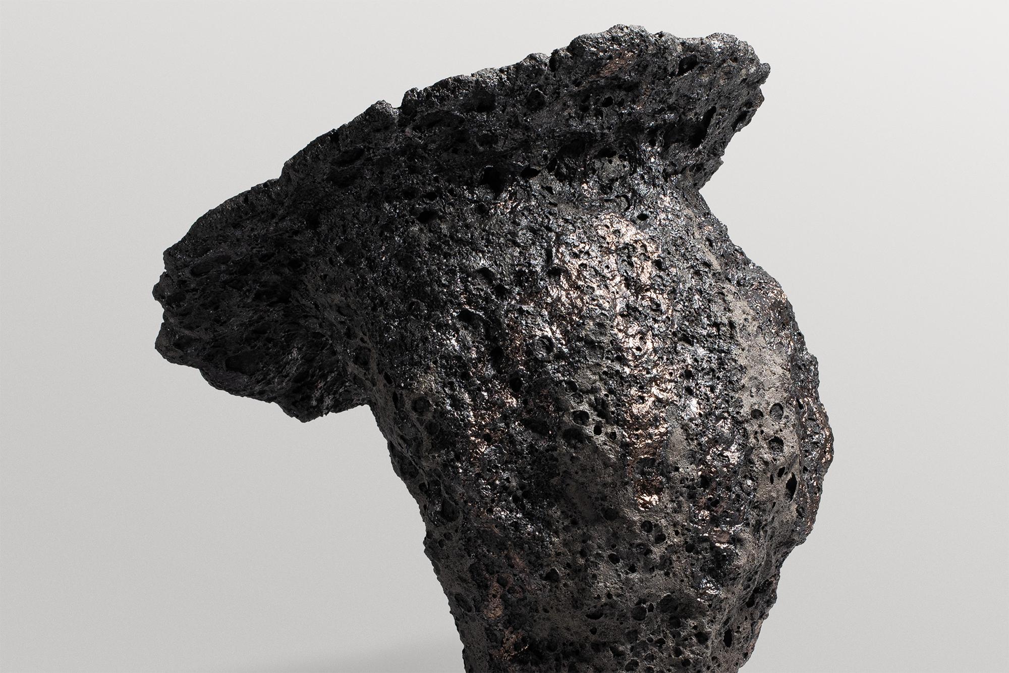 Contemporary Inspired from Earth’s Origins, Organic Form Clay Sculptural Vase by Niclas Wolf For Sale
