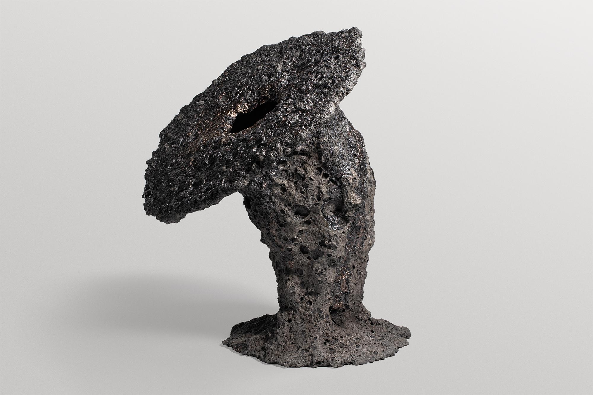 Ceramic Inspired from Earth’s Origins, Organic Form Clay Sculptural Vase by Niclas Wolf For Sale