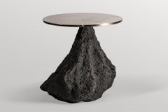 Unique Organic Form Natural Low Clay Table, Golden Bronze Top by Niclas Wolf