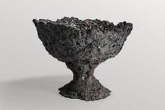 Contemporary Art Organic Form, Dark Grey Ceramic Bowl by Niclas Wolf