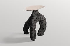 Contemporary Black Grey Ceramic Tripod Table, Golden Bronze Top by Niclas Wolf