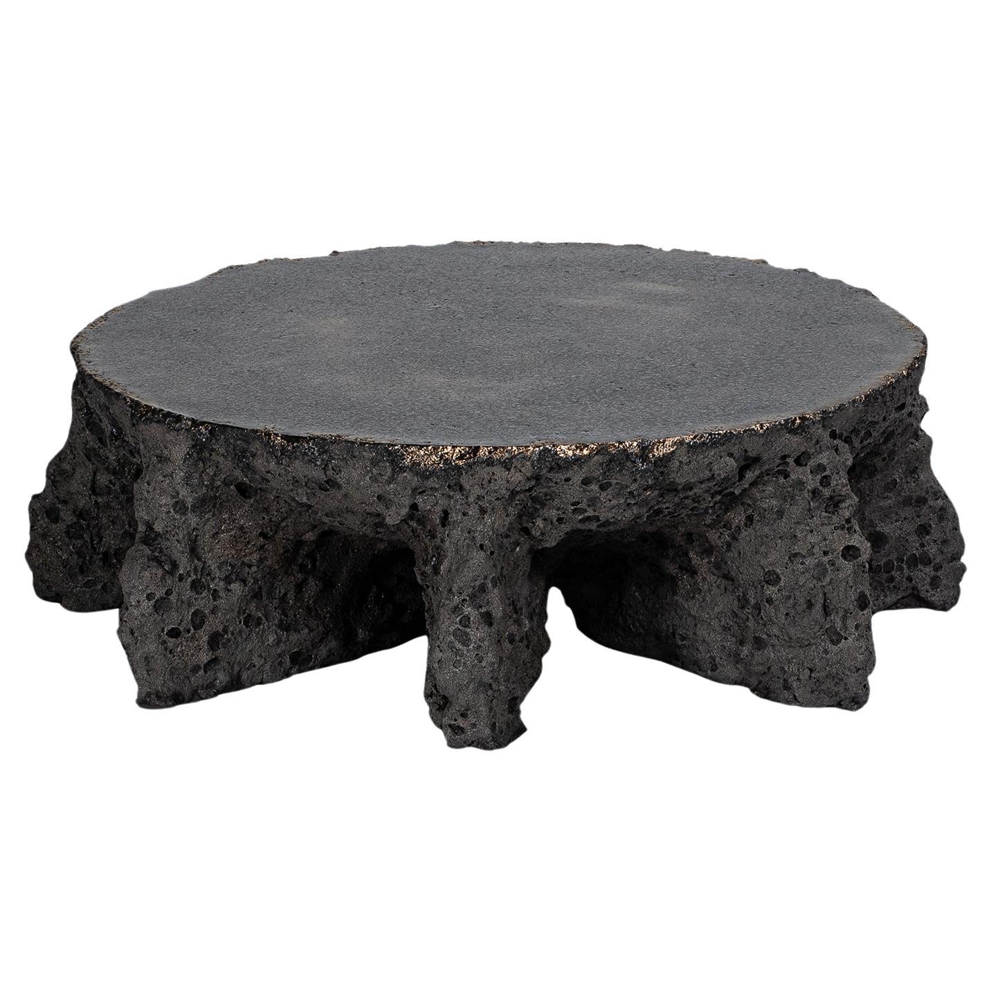Contemporary Rough Form, Dark Grey Ceramic Sculpture Plate by Niclas Wolf For Sale