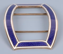 Georg A Scheid Austrian Silver Guilloche Enamel Silver Buckle