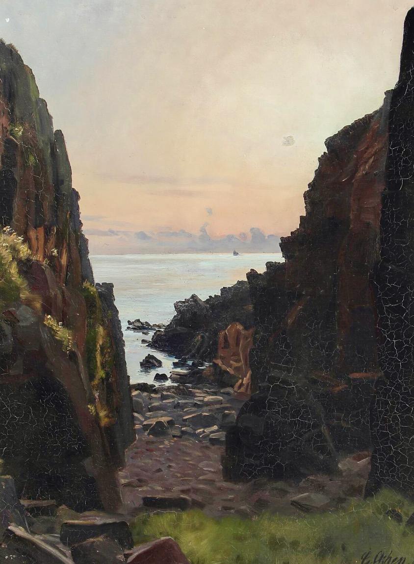 Sonnenuntergang am Kullen – Painting von Georg Achen