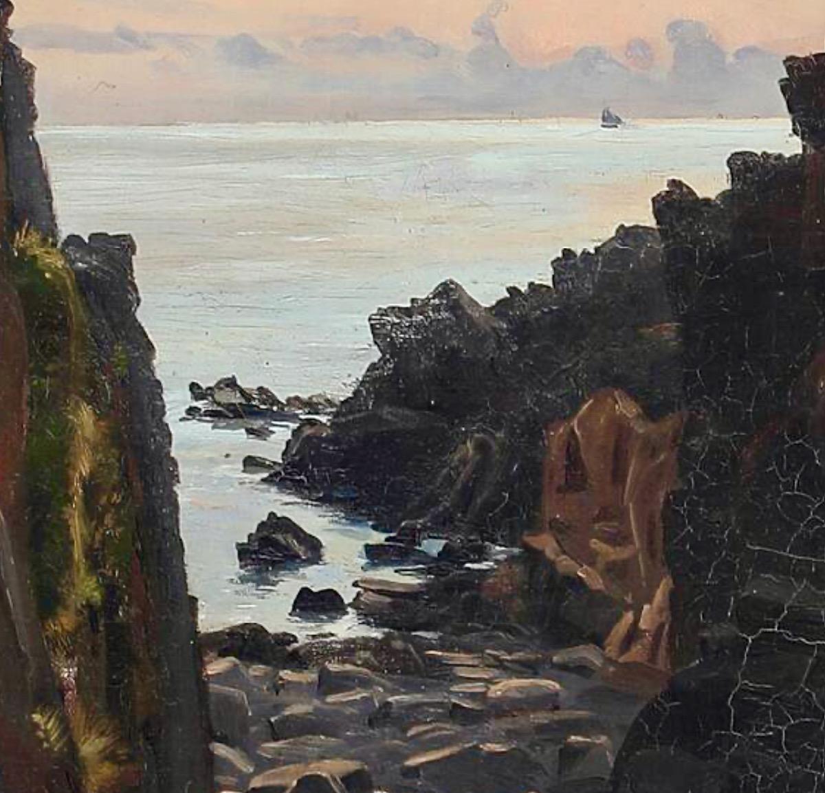 Sonnenuntergang am Kullen (Romantik), Painting, von Georg Achen