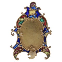 Georg Adam Scheid Viennese Photo Frame in Silver Gilt and Plique-a-Jour Enamel