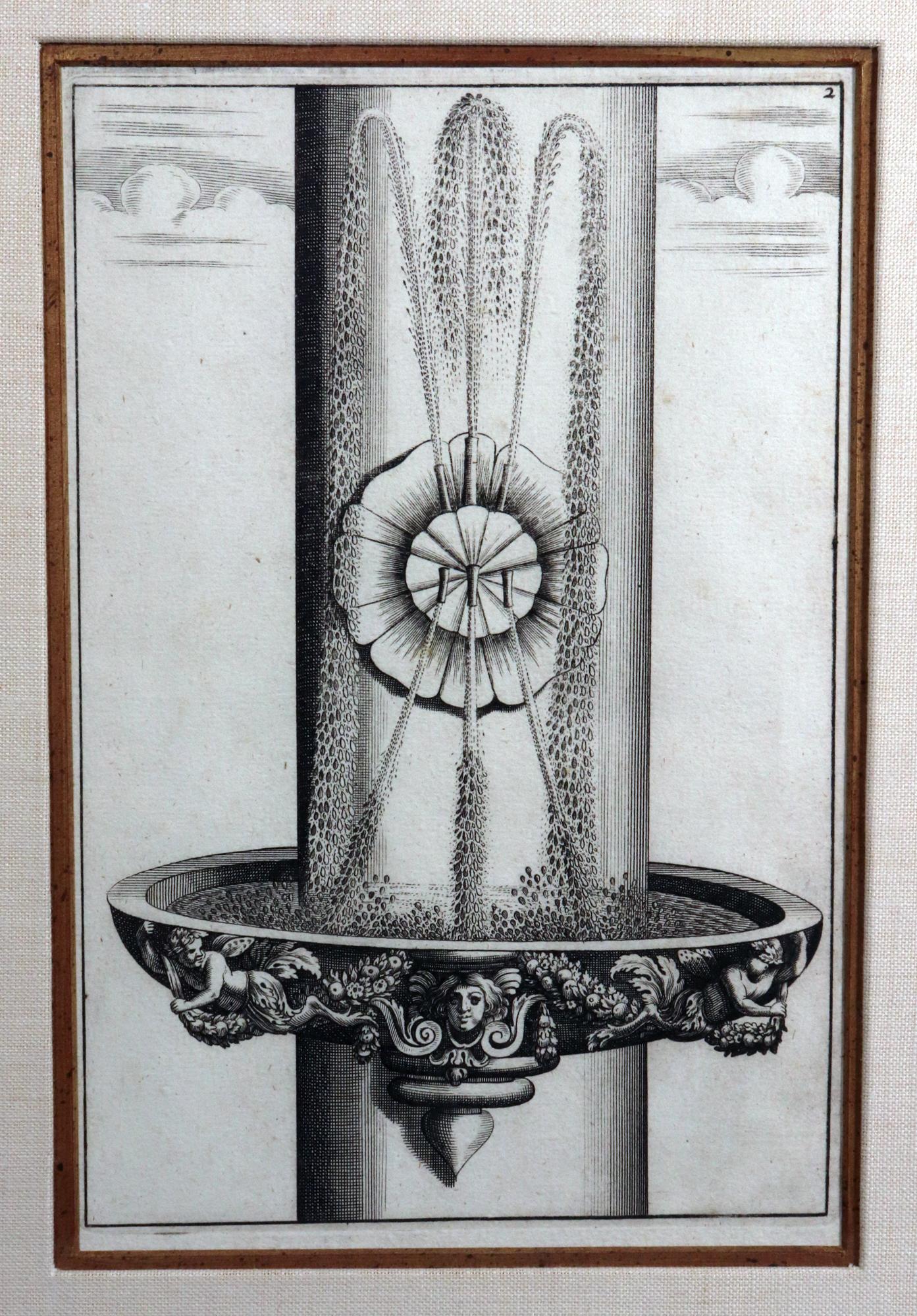 Georg Andreas Bockler’s Engravings of Architectural Fountains for Formal Gardens For Sale 4
