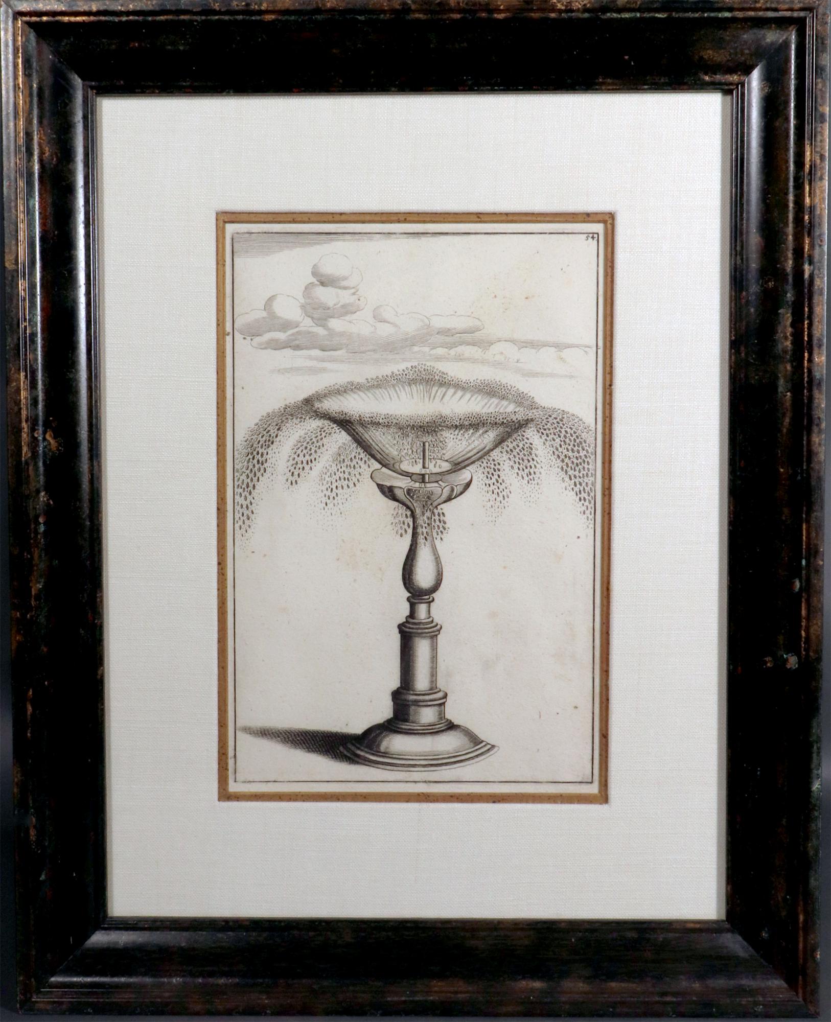 German Georg Andreas Bockler’s Engravings of Architectural Fountains for Formal Gardens For Sale