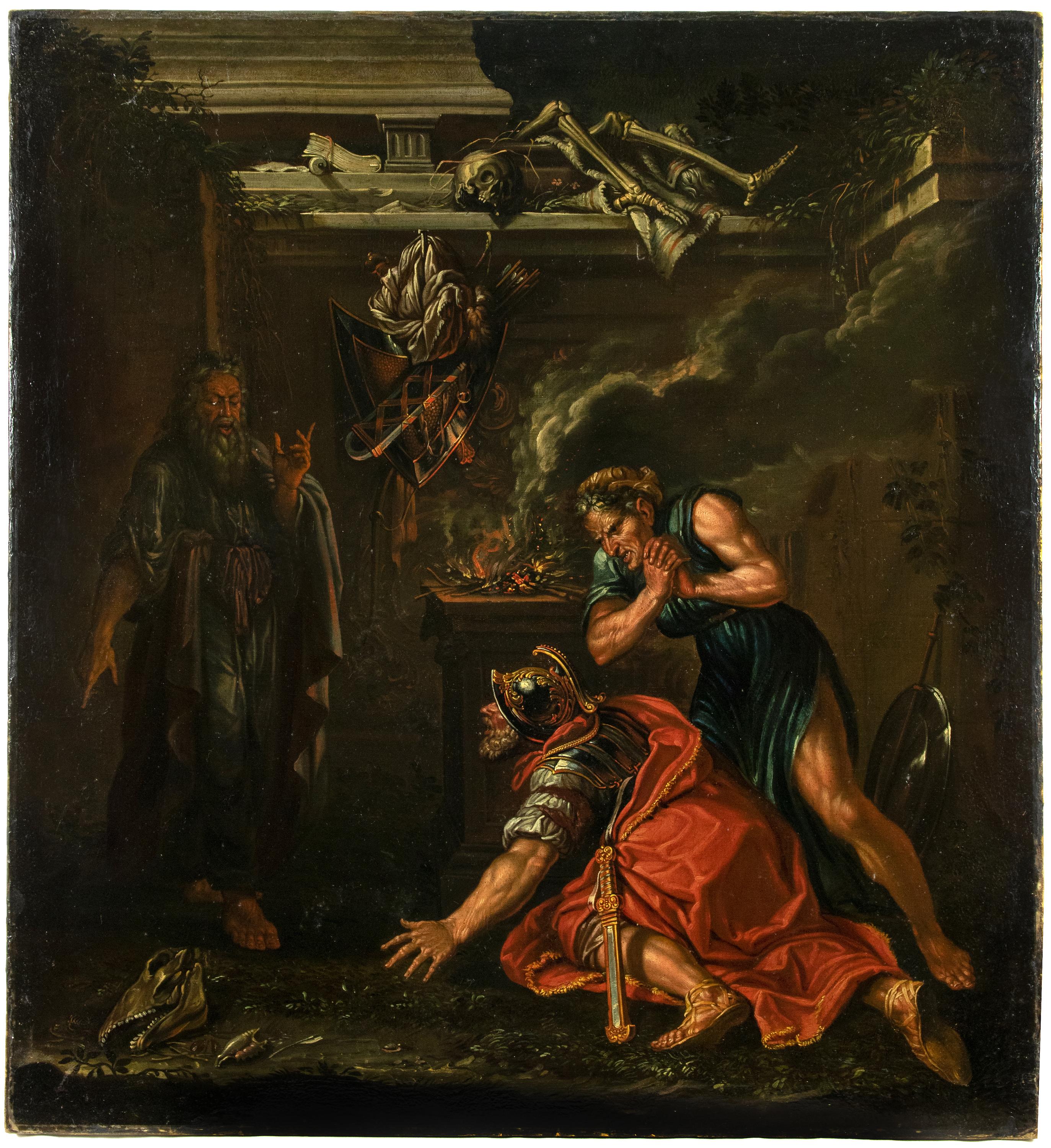 Georg Andreas Wolfgang Figurative Painting - The Witch of Endor - Oil Paint - End of 18th Century