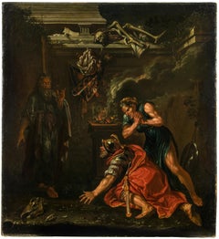 Antique The Witch of Endor - Oil Paint - End of 18th Century