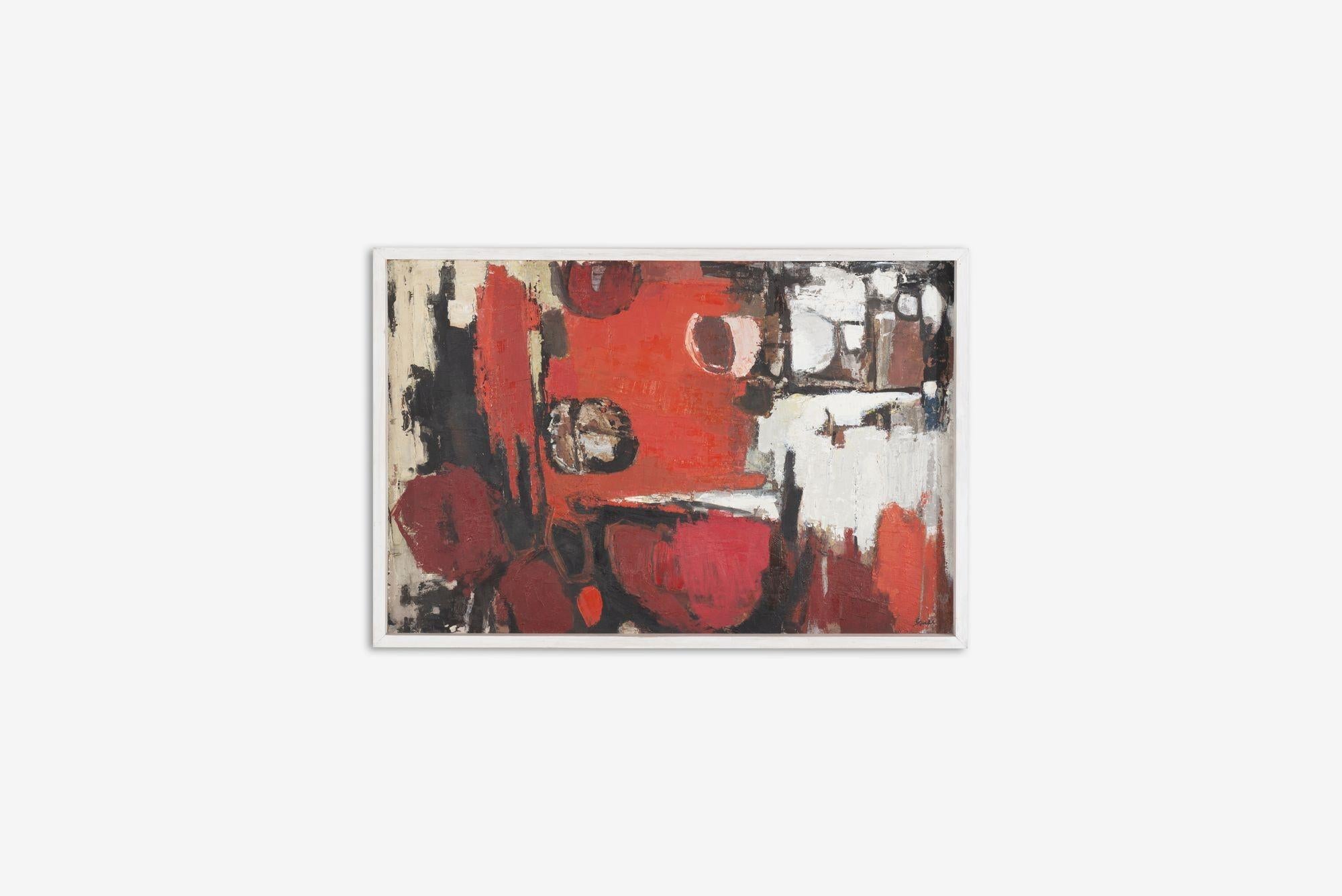 Abstrakte Gemäldekomposition von Georg August Stahl (1962-63) (Handbemalt) im Angebot