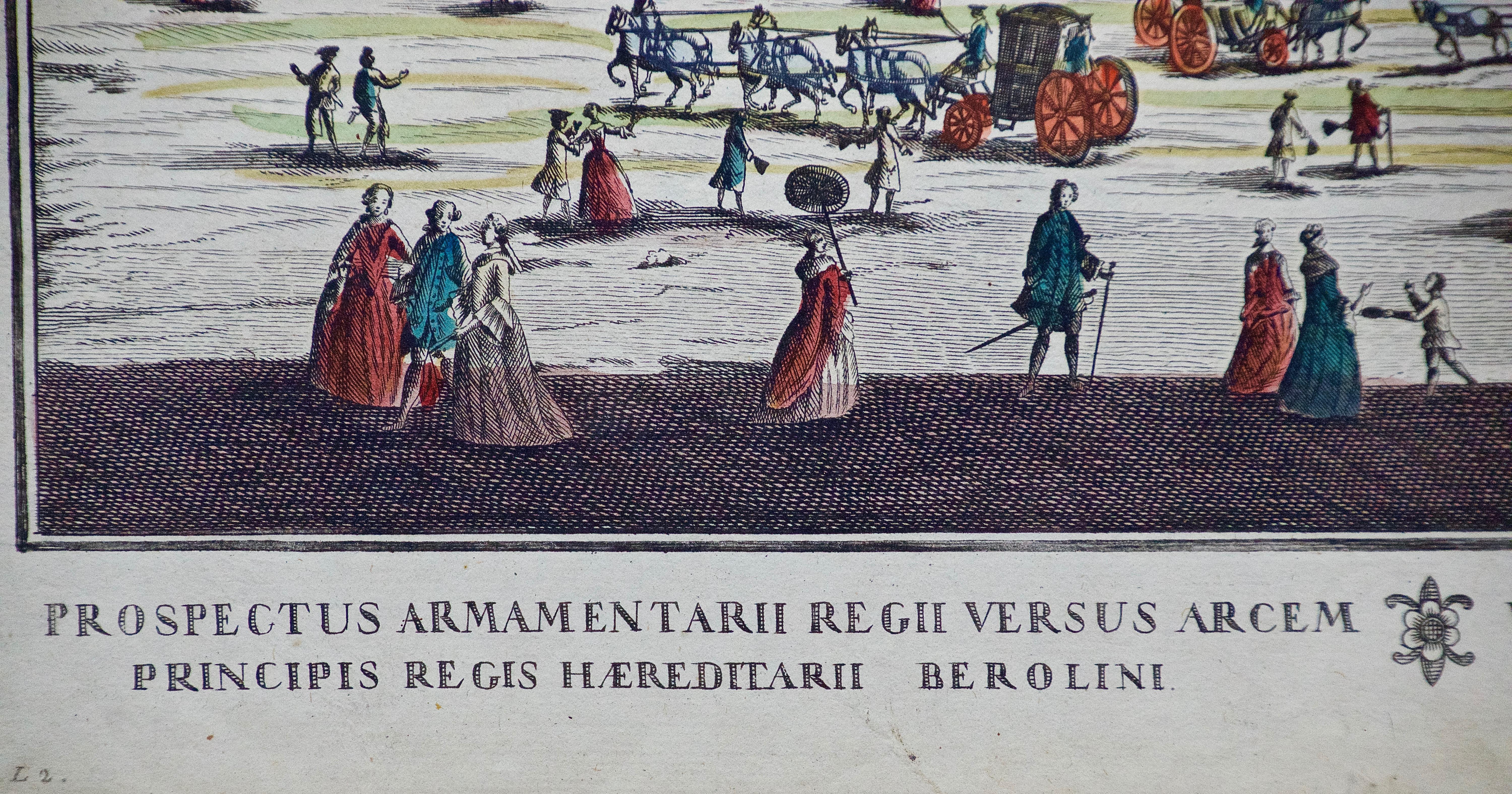 A Pair of Hand Colored Probst Vue d’optique Engravings of Berlin Architecture 7