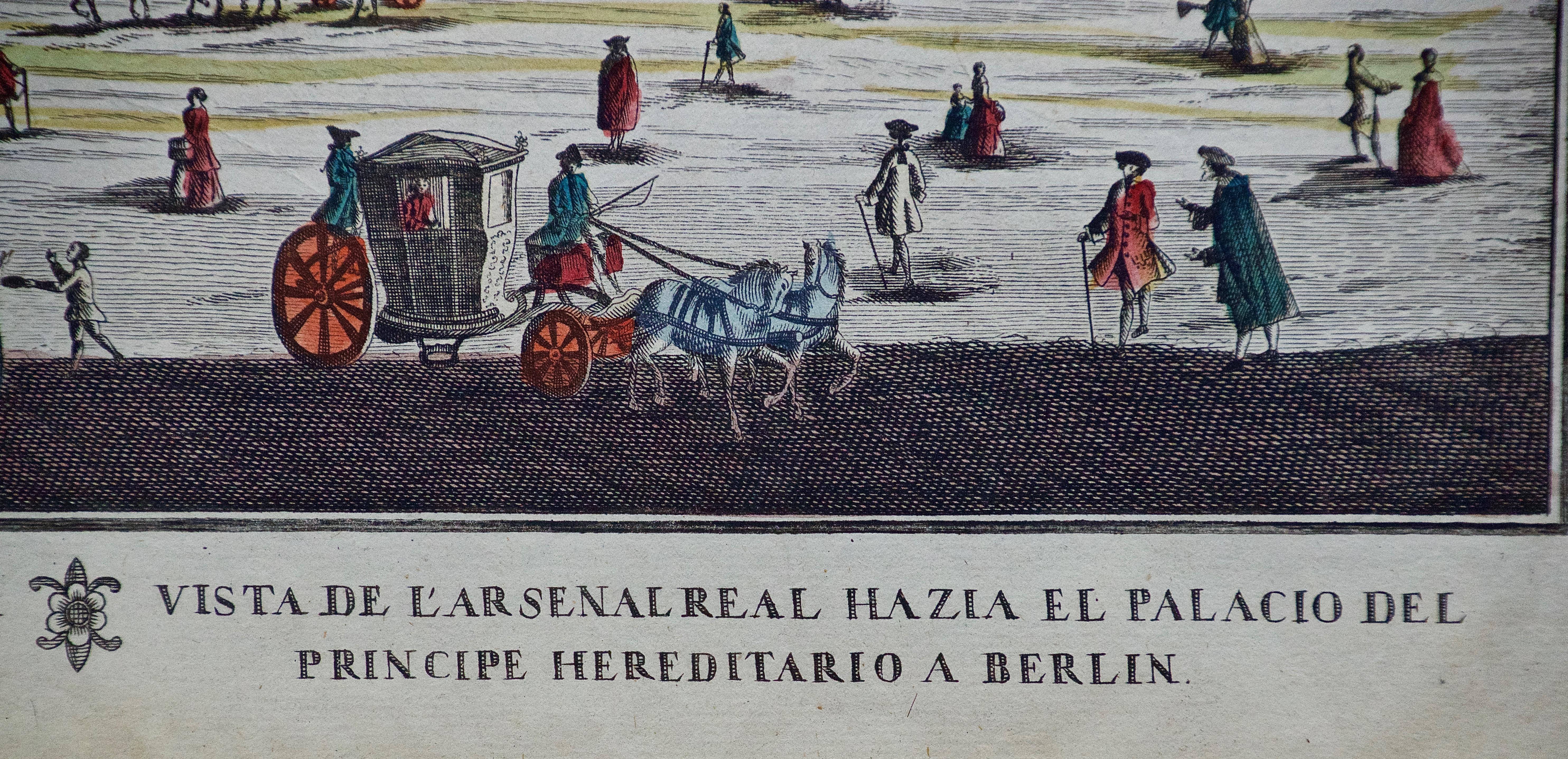 A Pair of Hand Colored Probst Vue d’optique Engravings of Berlin Architecture 8