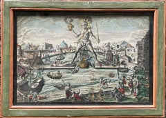 Colossus of Rhodes, Optic View from the Seven Wonders Series, Probst, 18th cent
