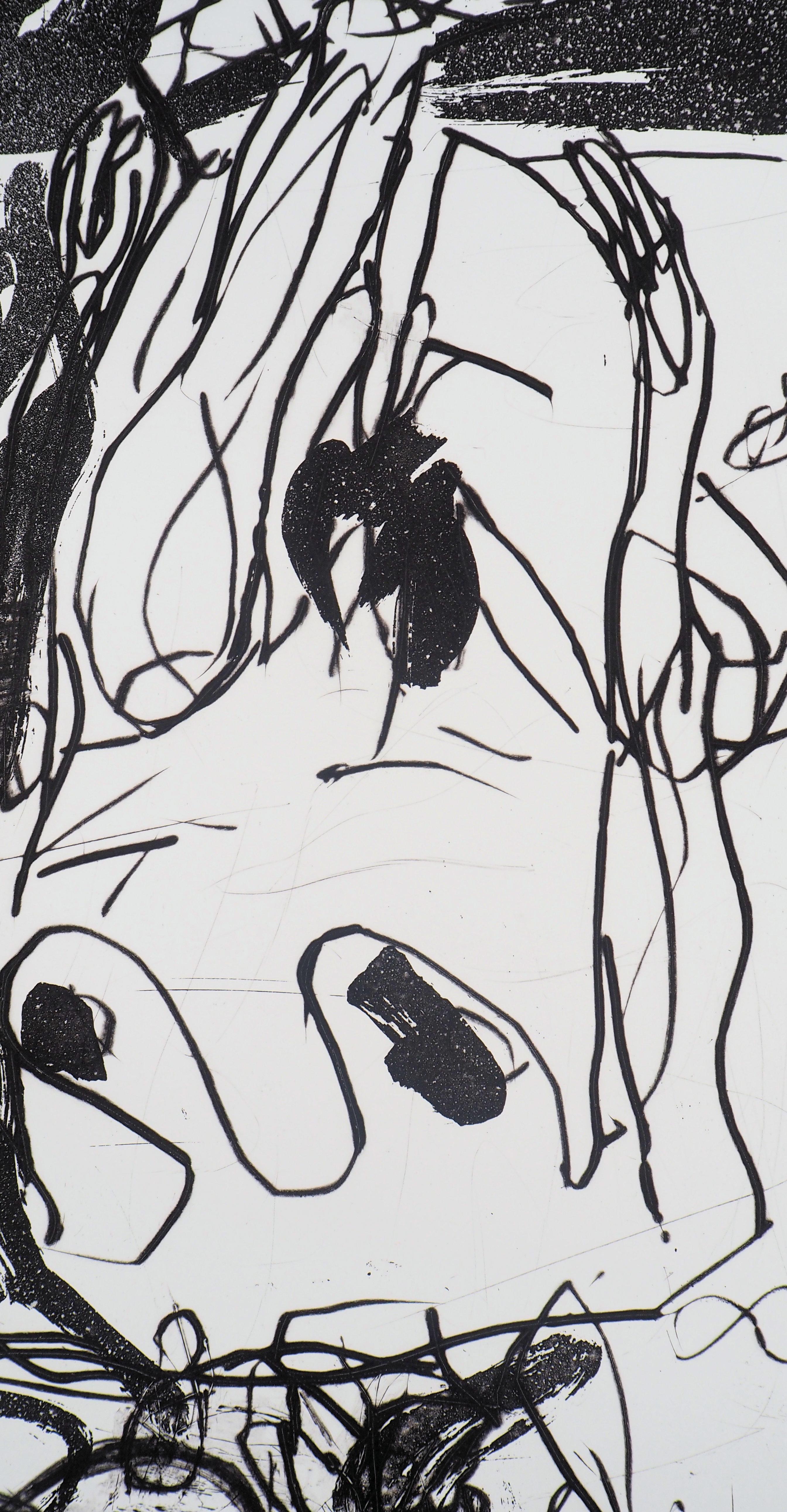 Elke Up Side Down : Tribute to Woman - Original etching For Sale 1