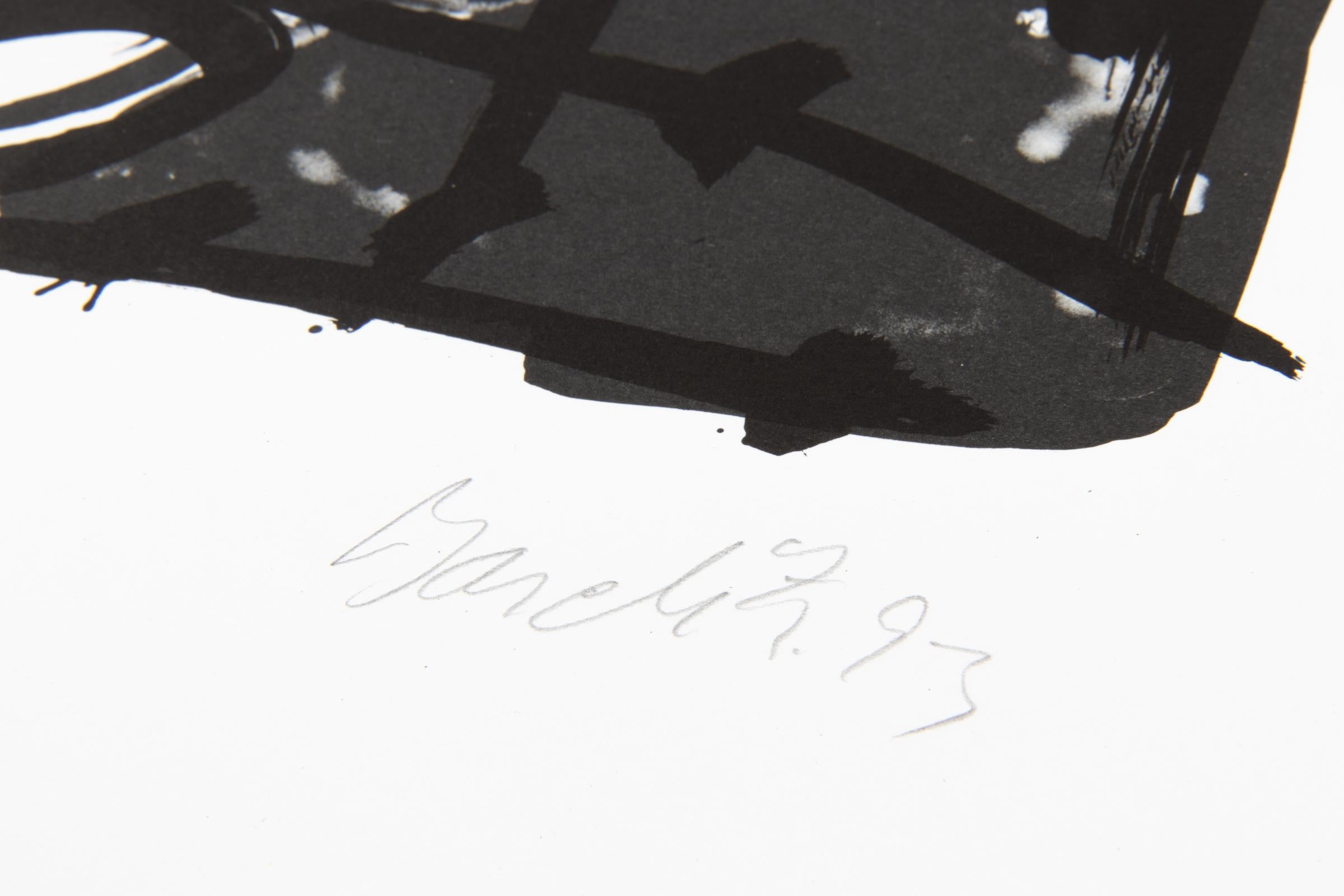Georg Baselitz, Base - Litografia originale, Stampa firmata, Neo-espressionismo in vendita 3