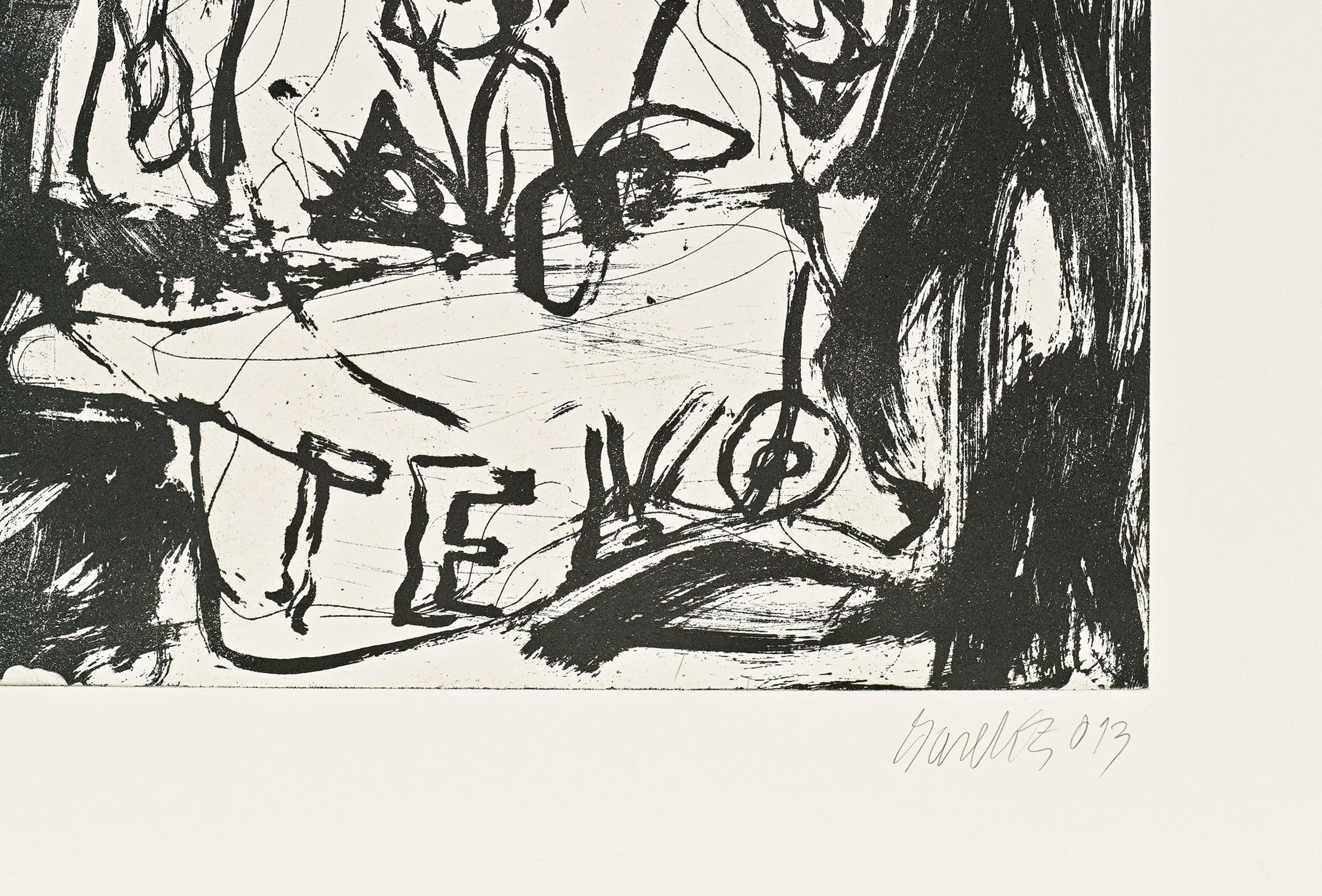 Georg Baselitz, Farewell Bill #4 - Signed Print, Edition of 15, Abstract Art For Sale 3