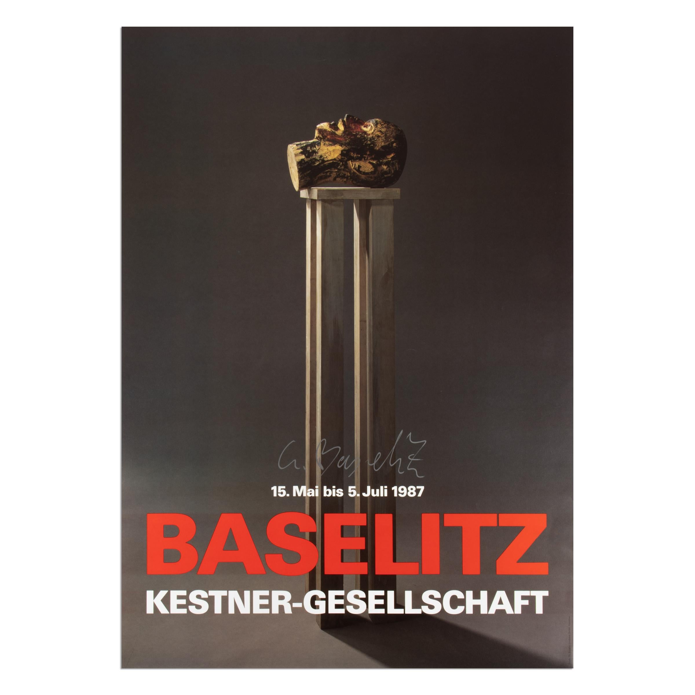 Georg Baselitz - Poster originale firmato per una mostra, Kestner Gesellschaft, 1987
