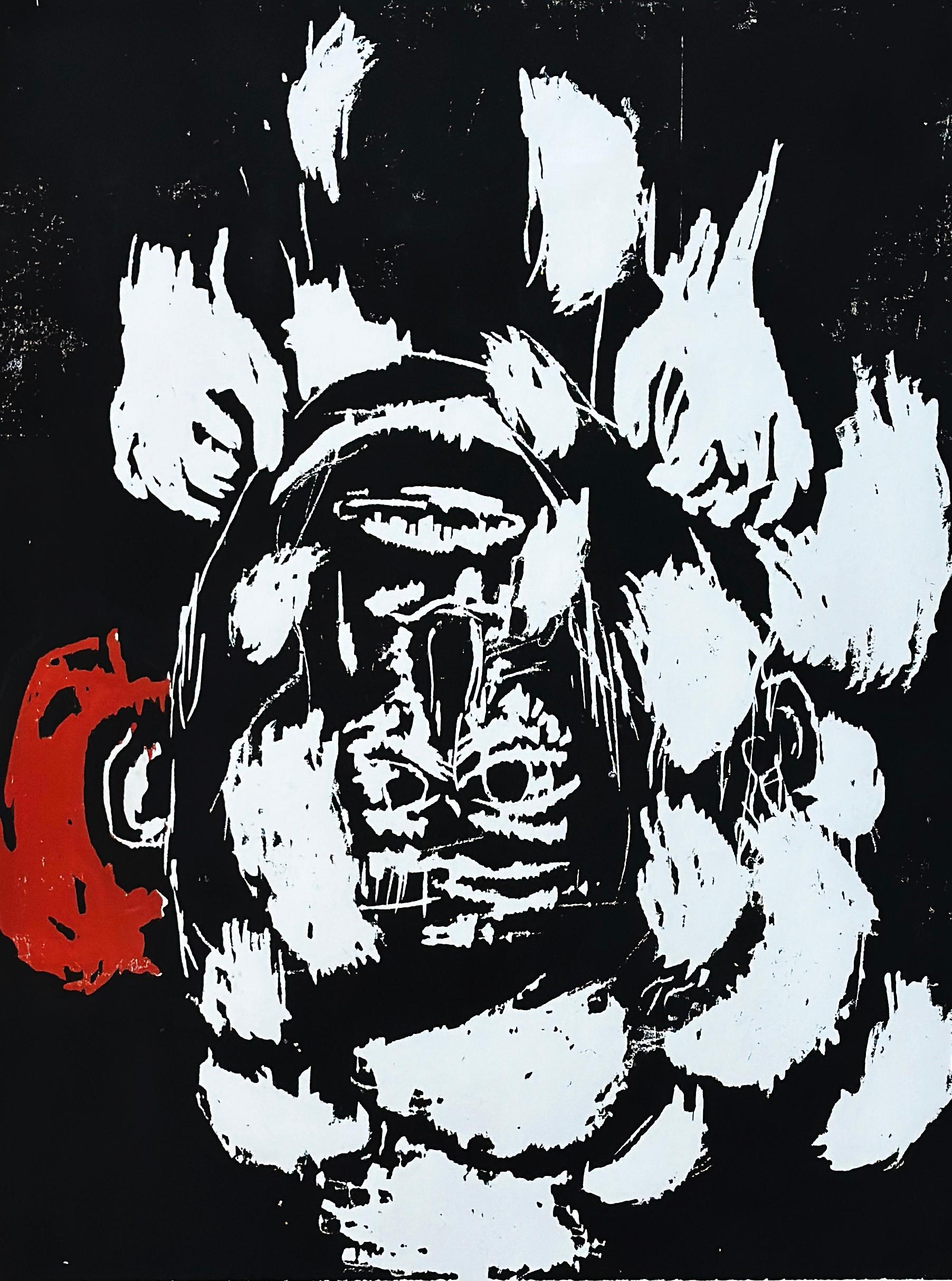 Georg Baselitz Rotes Ohr 1985 Gravure sur bois en couleur limitée et signée à la main Contemporain en vente 1