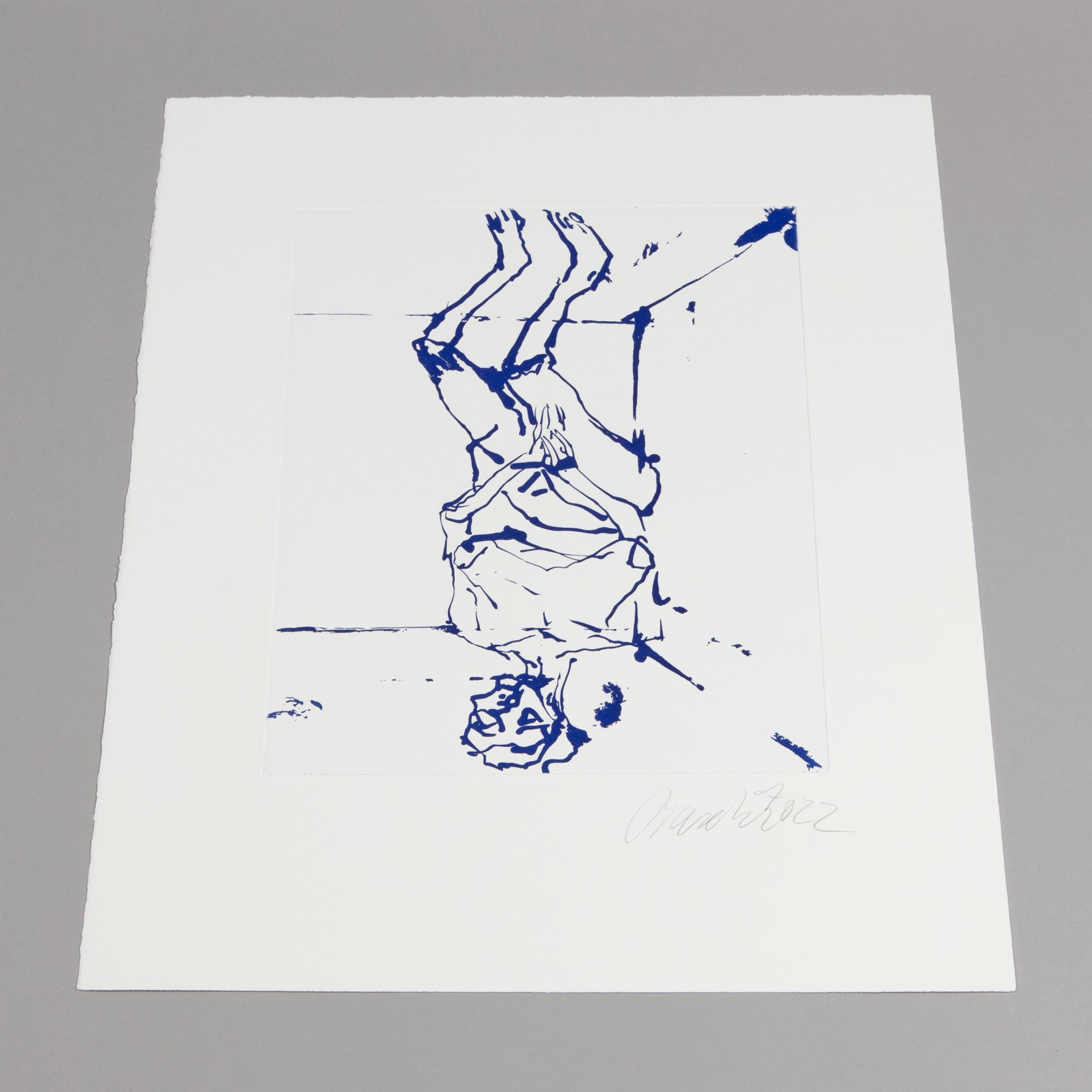 Georg Baselitz, Serpentine (Blue): Signed etching with sugar lift aquatint 2