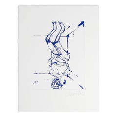 Georg Baselitz, Serpentine (bleu) : gravure signée avec aquatinte au sucre