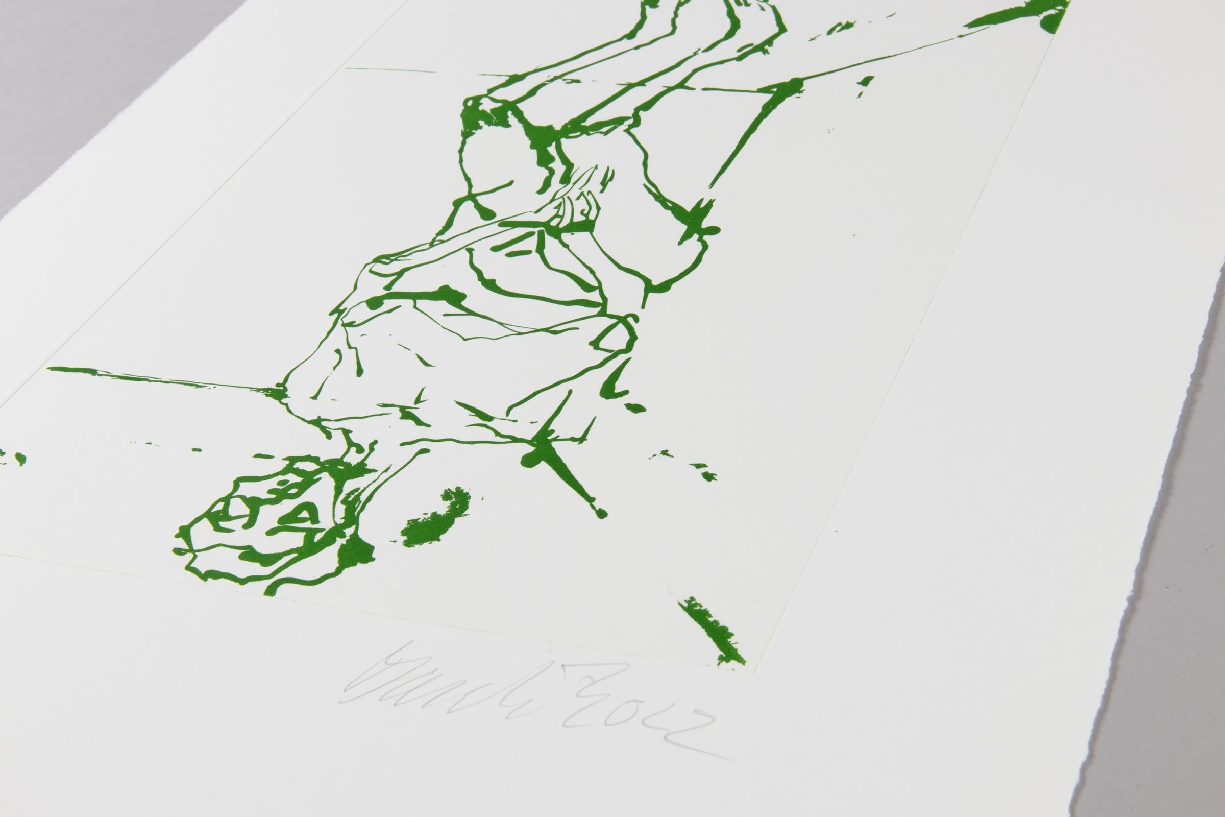 Georg Baselitz, Serpentina (Verde) - Grabado original, Impresión firmada en venta 1