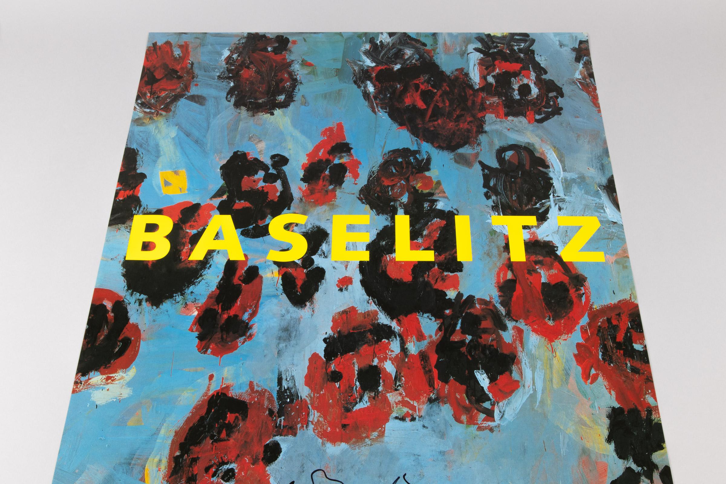 Georg Baselitz, Cartel de exposición firmado, 1990, Kunsthalle Düsseldorf en venta 2
