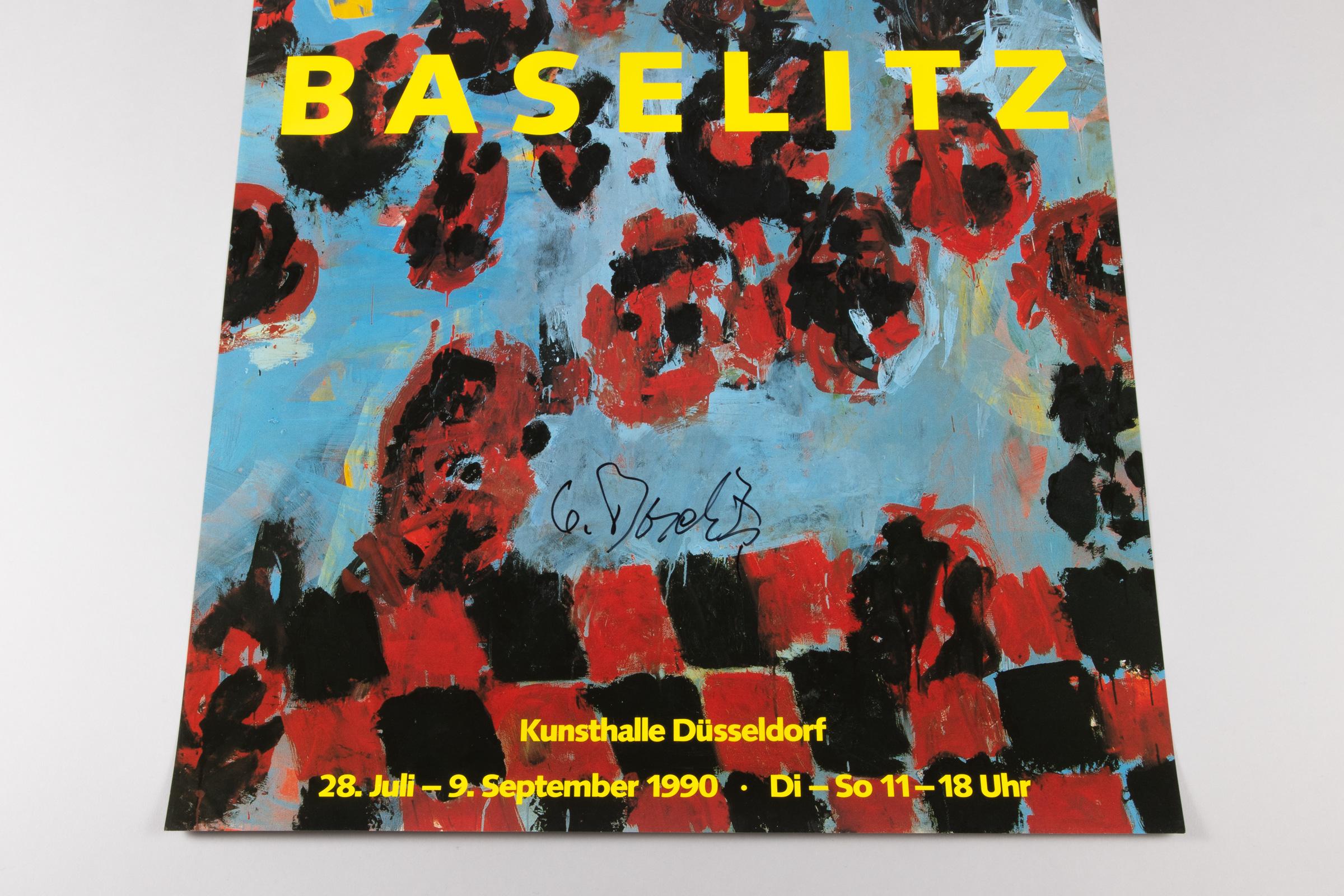 Georg Baselitz, Cartel de exposición firmado, 1990, Kunsthalle Düsseldorf en venta 3