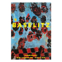 Georg Baselitz, Cartel de exposición firmado, 1990, Kunsthalle Düsseldorf