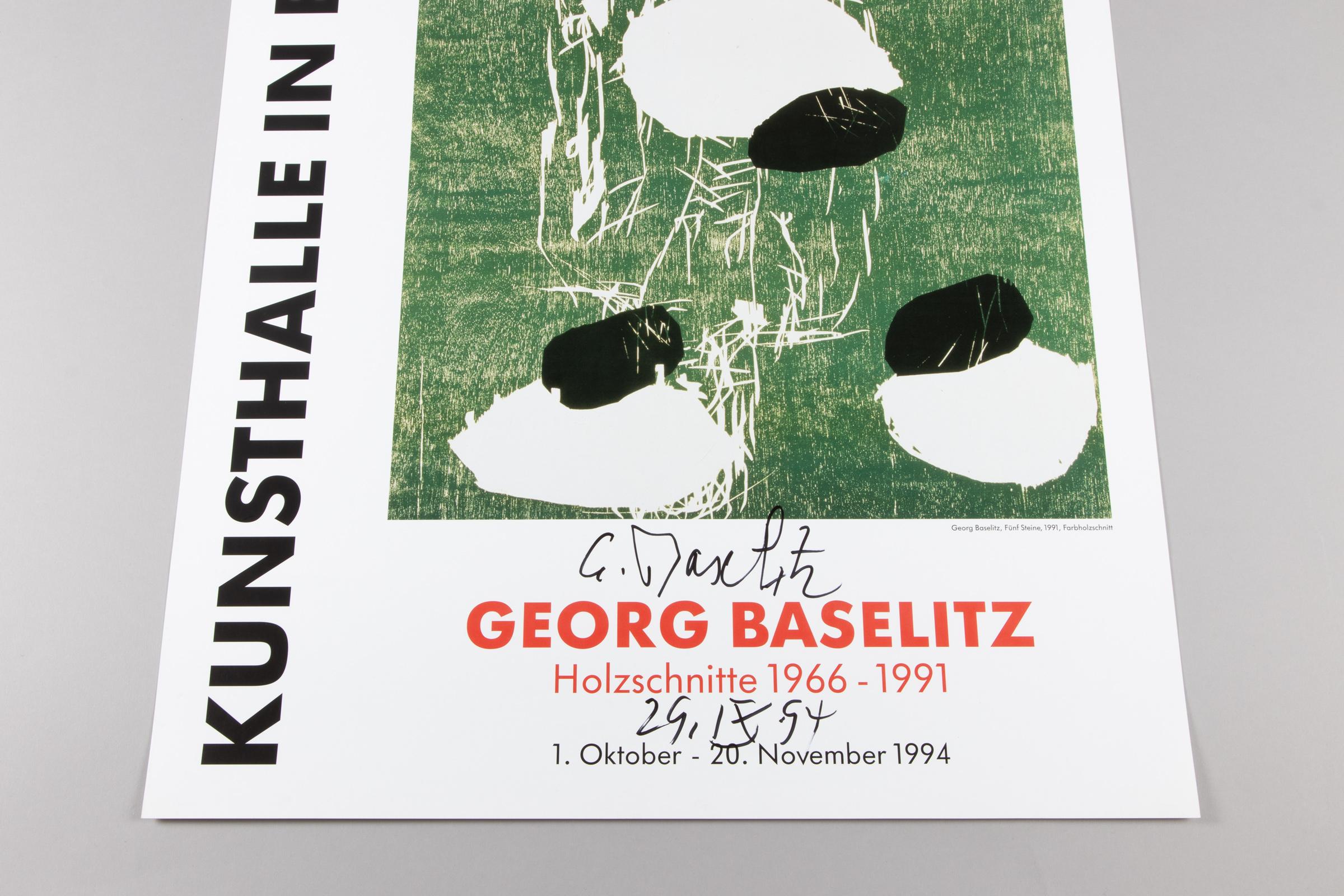 Georg Baselitz, Signed Exhibition Poster, Holzschnitte, Kunsthalle in Emden For Sale 3