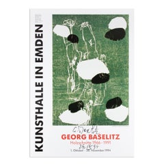 Georg Baselitz, Cartel de exposición firmado, Holzschnitte, Kunsthalle de Emden