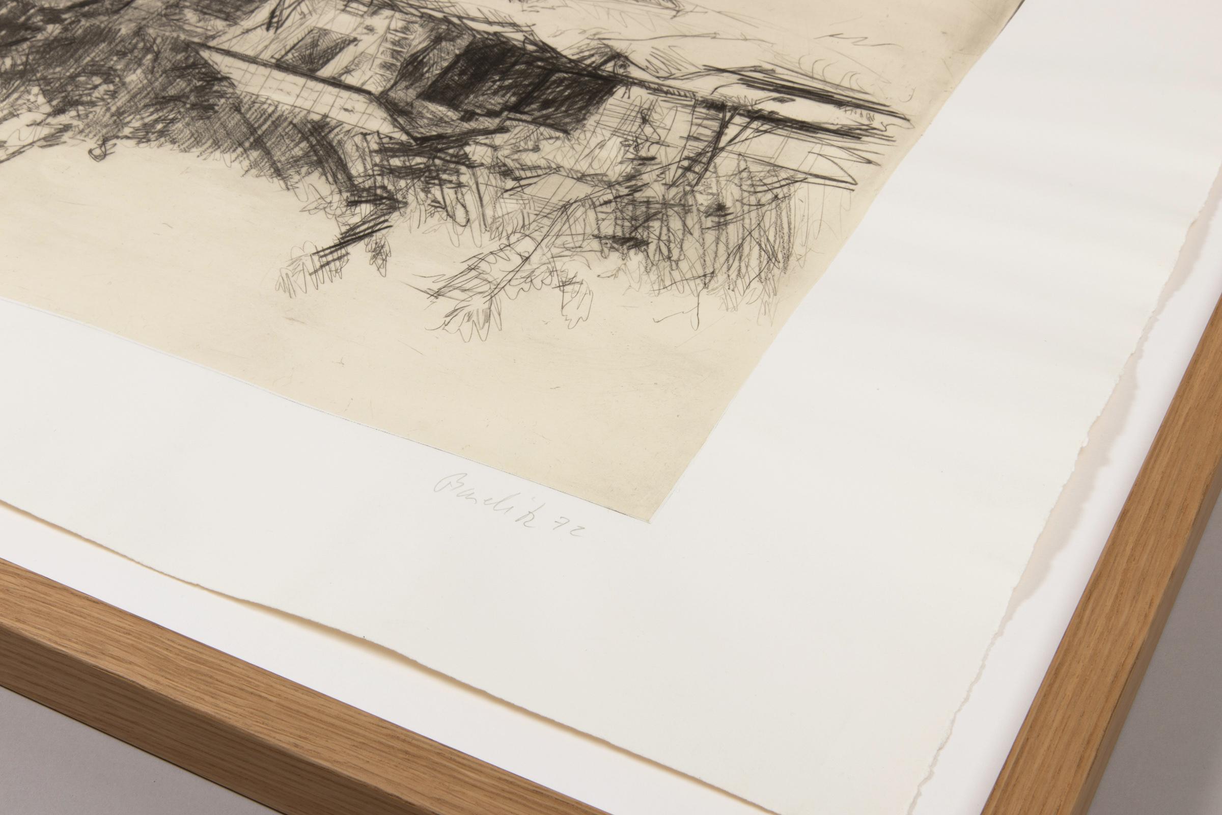 Georg Baselitz, Untitled (from Eine Woche) - Signed Etching, Framed Print For Sale 1