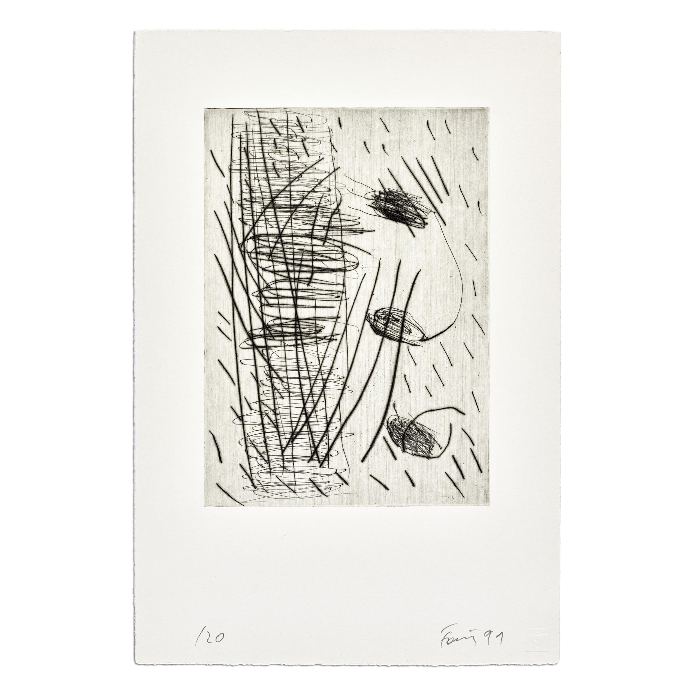 Günther Förg (German, 1952-2013)
6 Radierungen, 1990
Medium: 6 Drypoint etchings on wove paper
Dimensions. each 39.5 x 26.5 cm
Edition of 20 + XIII: Hand-signed and numbered