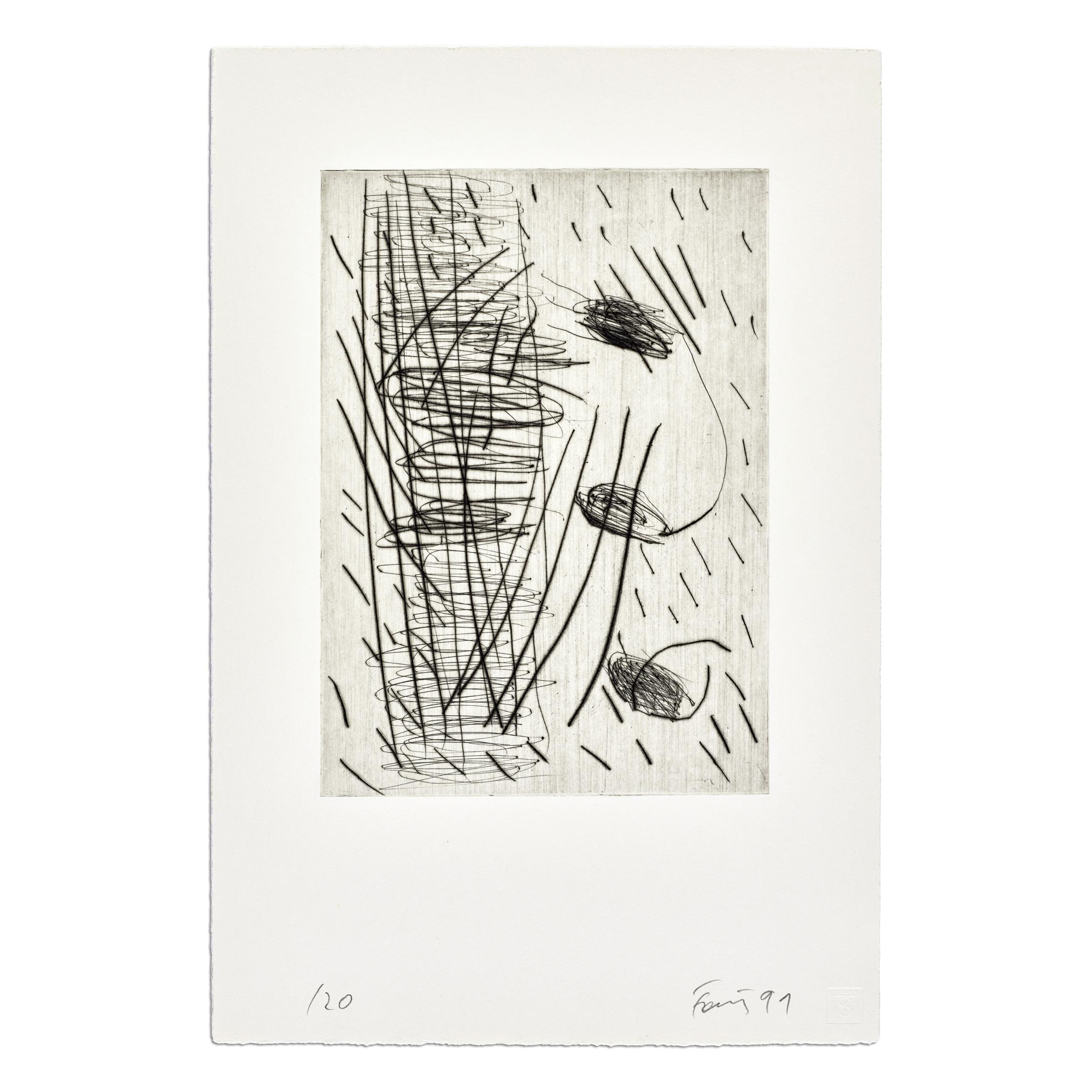 Günther Förg, 6 Radierungen - Signed Etchings, Abstract Art - Gray Abstract Print by Georg Baselitz