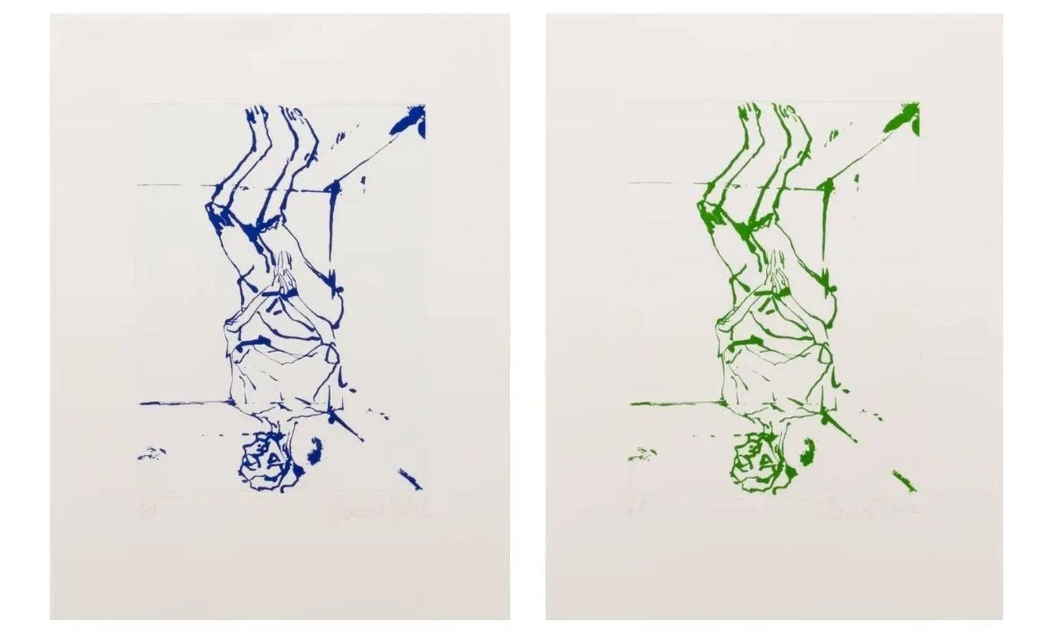 Serpentine - Blue and Green (Set of 2) 

By Georg Baselitz

Georg Baselitz is a German painter and sculptor celebrated for his distinctive style, characterized by upside-down and fragmented figures. A prominent figure in the Neo-Expressionist