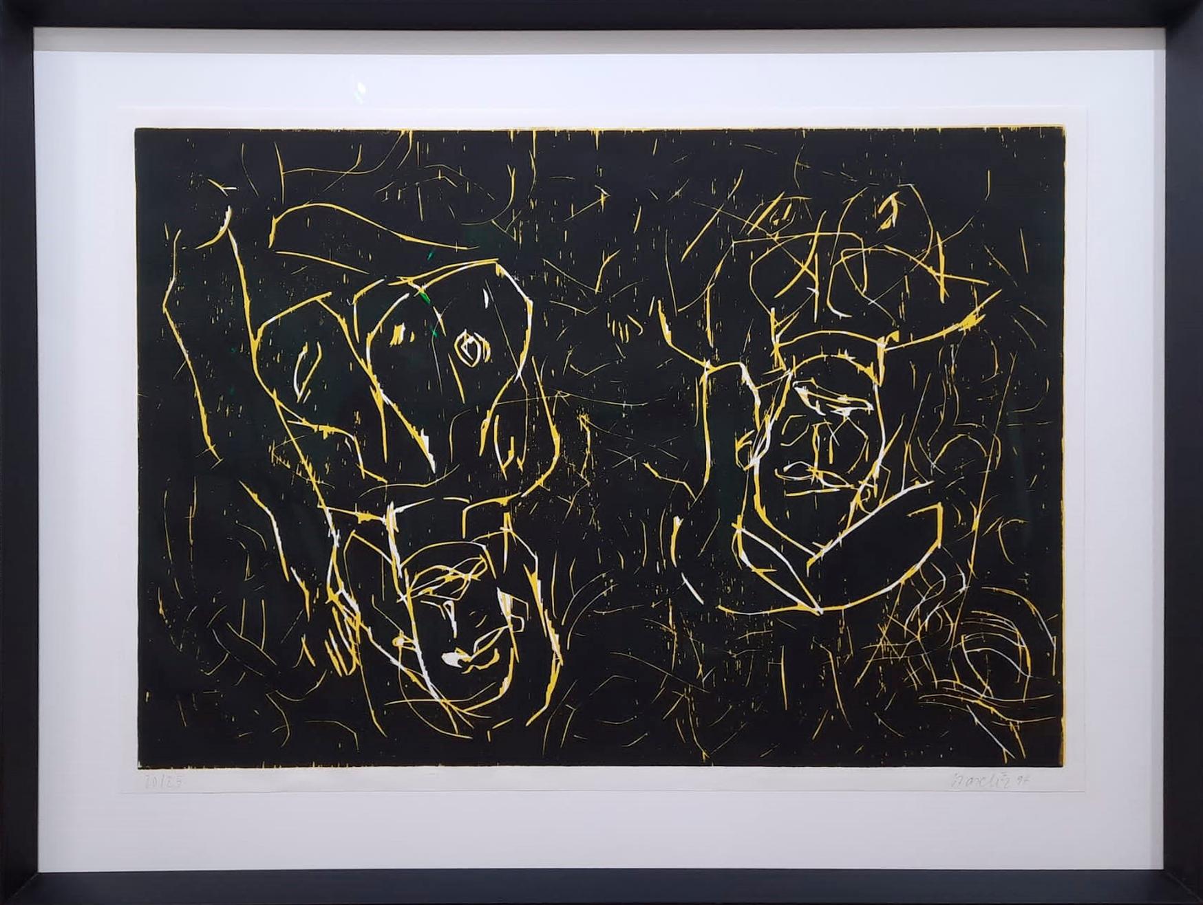 1994
Woodcut with colours
74,6 x 103,8 cm
Signed, dated and numbered as 20/25 from edition of 25
Editors: Maximilian Verlag & Sabine Knust, Munich
Printer: Till Verclas, Hamburg

1994
Xilografía sobre madera en colores
74,6 x 103,8 cm
Firmado,