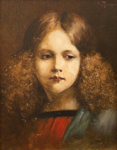 Portrait of a Young Girl by Georg Büchner (1858–1914, Germany), Signed, Oil
