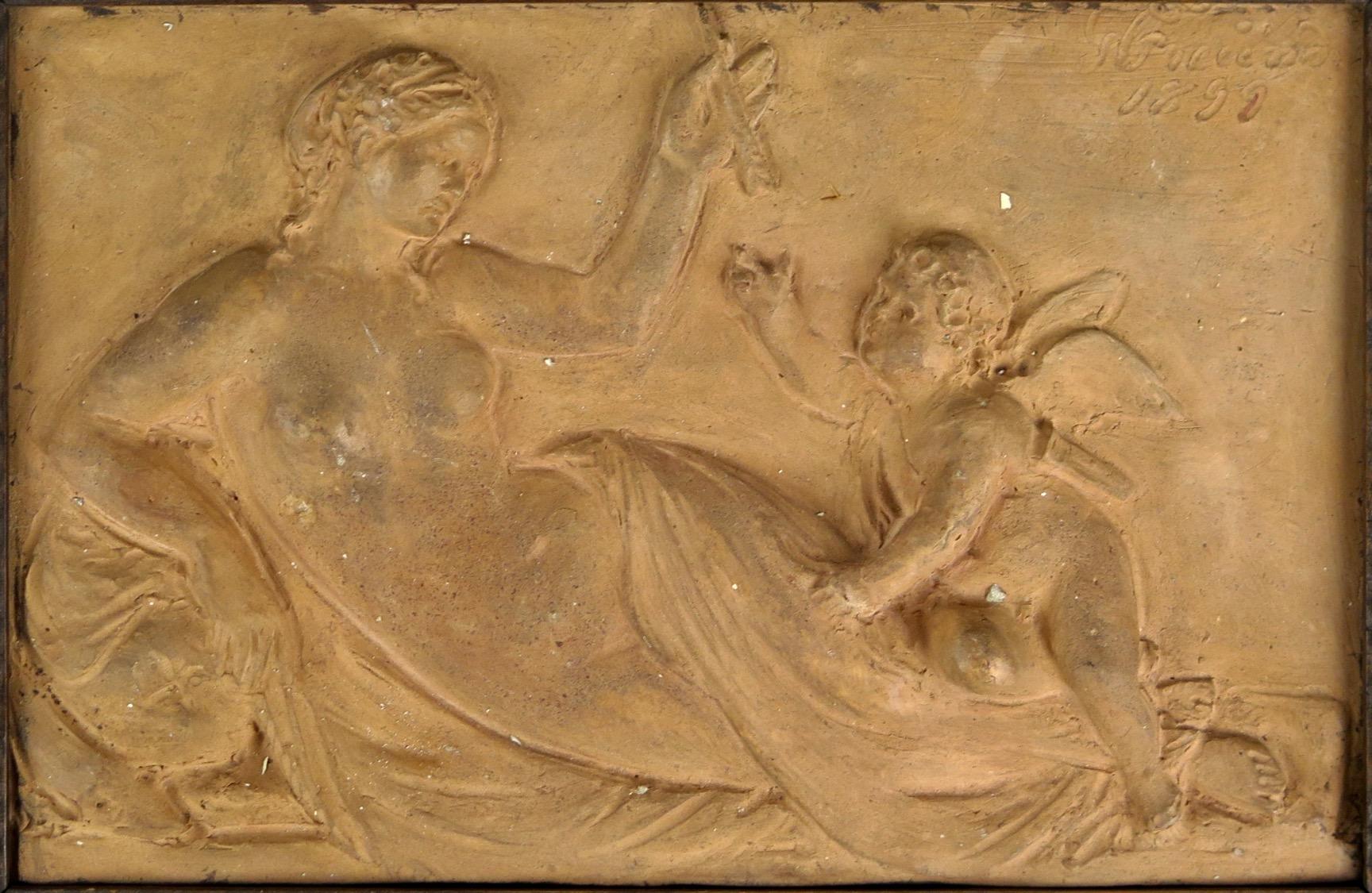 Georg Christian Freund, Terracotta Relief, Signed and Dated 1899 2