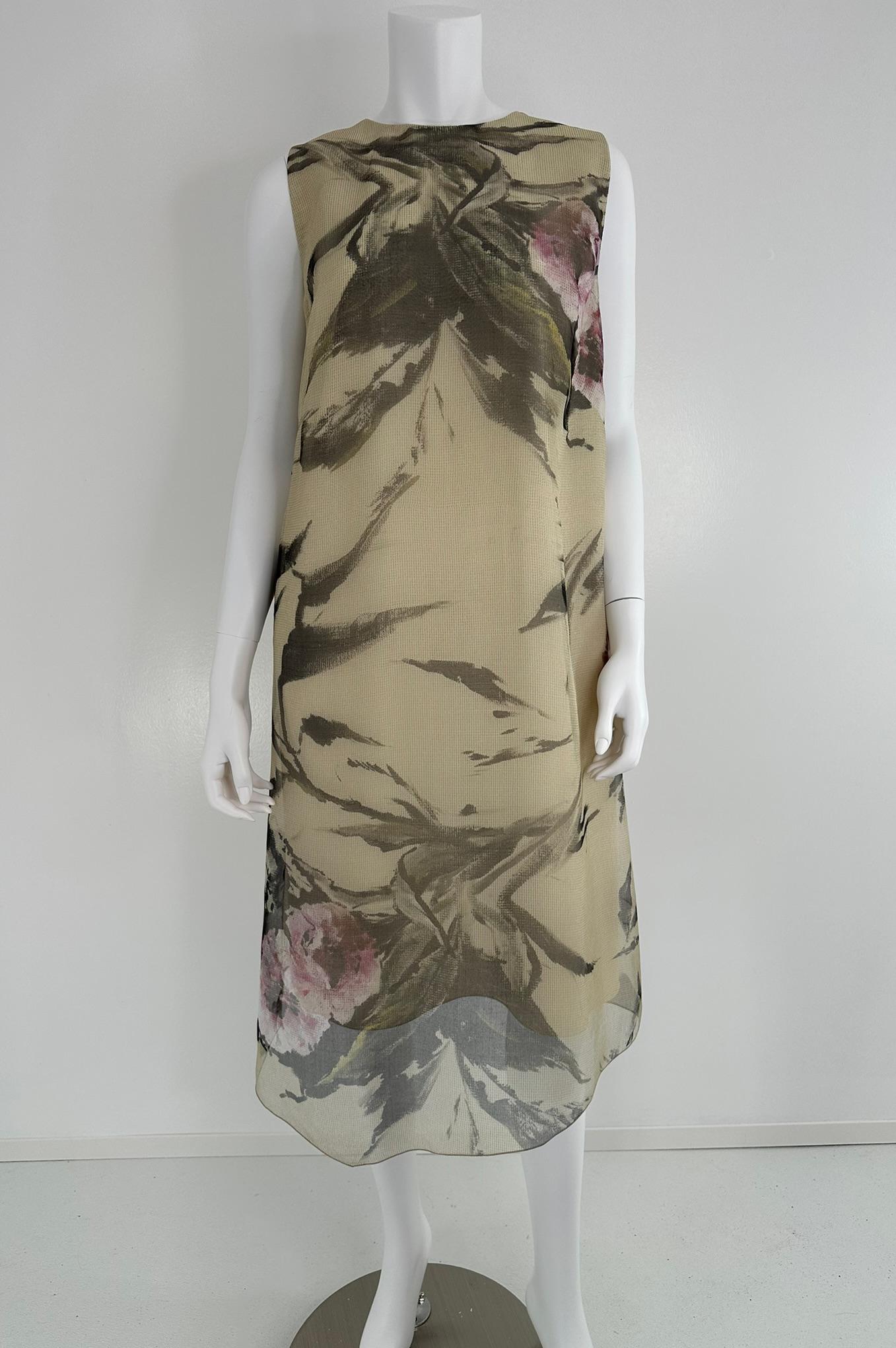 Georg et Arend Salon Privée Munich Vestido y capa de organza de seda estampada en venta 6