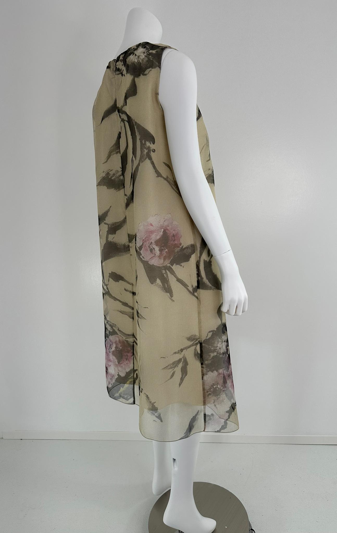 Georg et Arend Salon Privée Munich Vestido y capa de organza de seda estampada en venta 8