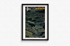 1971 original travel poster for Swissair to Canada Airview - British Columbia