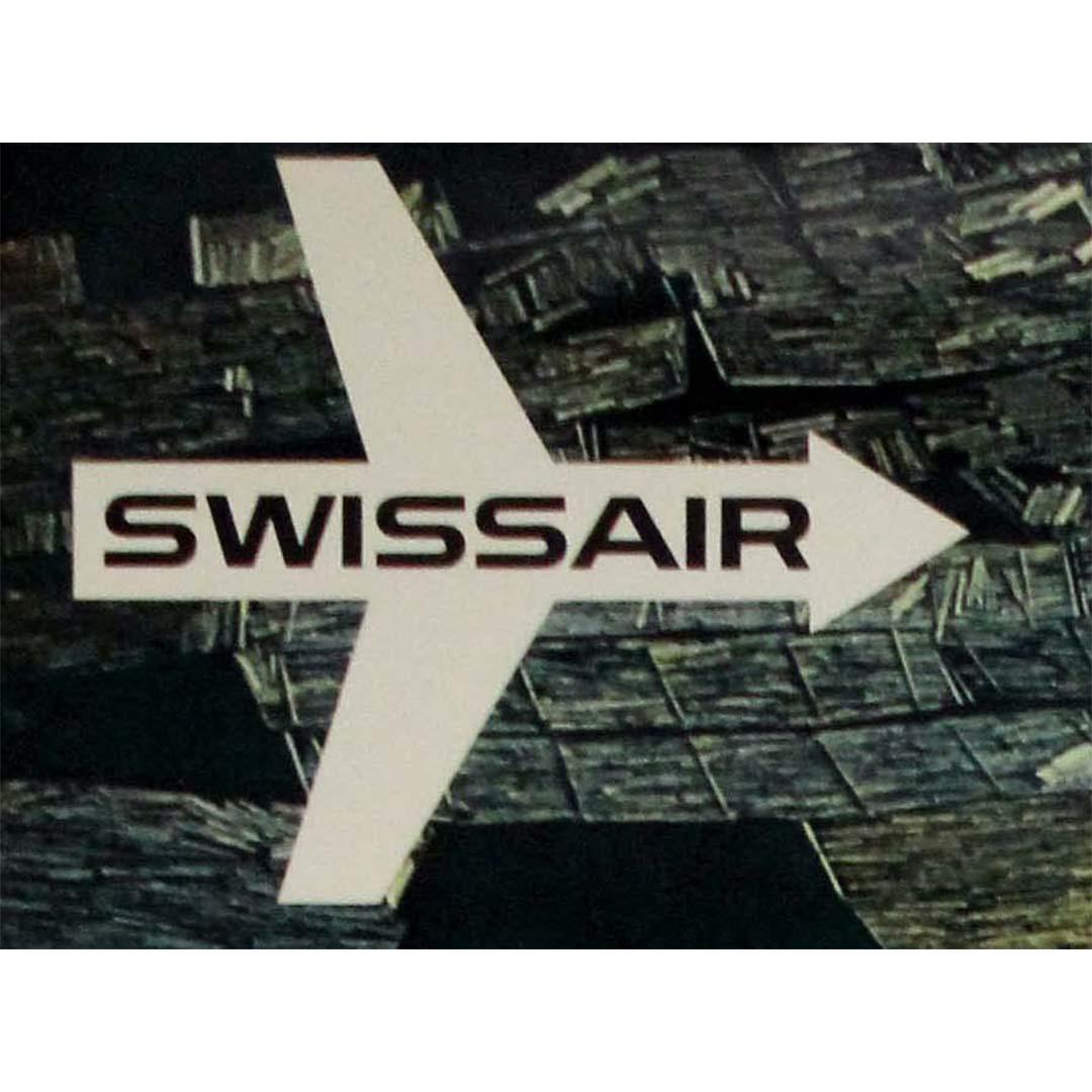 1971 original travel poster for Swissair to Canada Airview - British Columbia For Sale 1