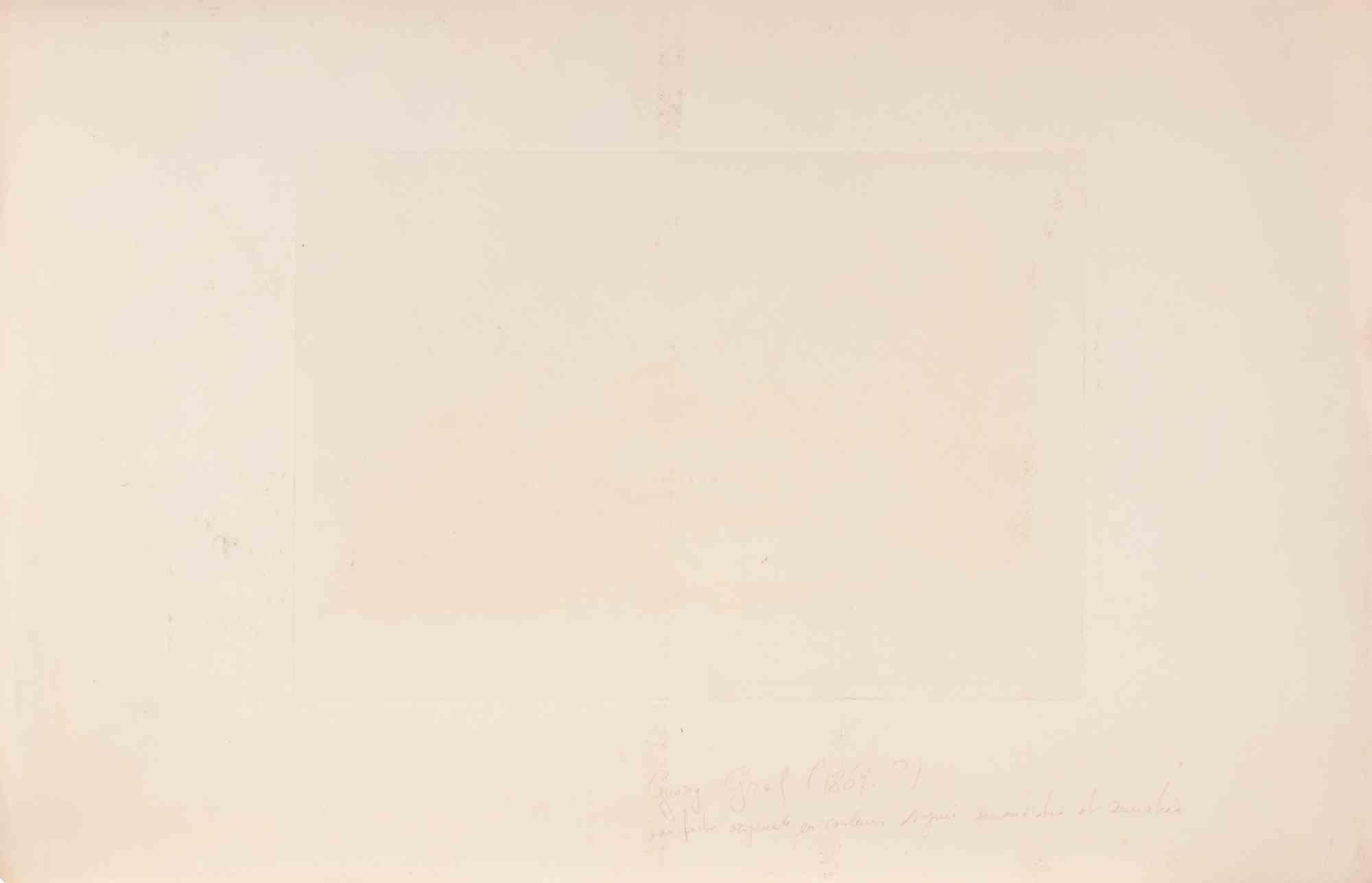 The Barricade - Etching on Paper by Georg Graf - Early 20th Century For Sale 1