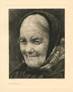 "Alte Frau" original etching